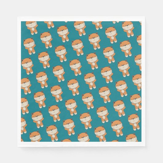 Serviette En Papier Tigre adorable (Devant)