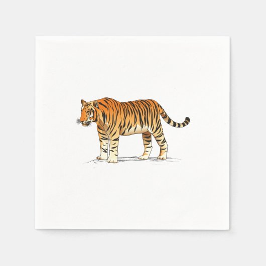 Serviette En Papier Tigre adulte (Devant)