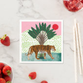 Serviette En Papier Tigre au coucher du soleil (En situation)