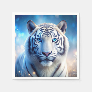 Serviette En Papier Tigre blanc