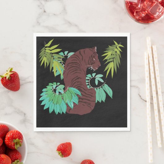 Serviette En Papier Tigre de la Jungle (En situation)