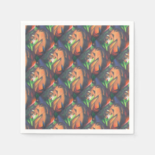 Serviette En Papier Tigre En Style Art Géométrique Franz Marc
