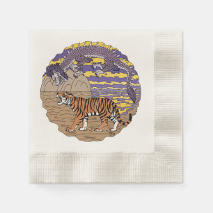Serviette En Papier Tigre et dragon
