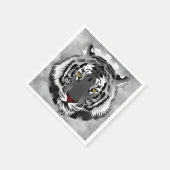 Serviette En Papier Tigre noir et blanc (Coin)
