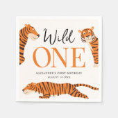 Serviette En Papier Tigre sauvage 1° fête d'anniversaire (Devant)