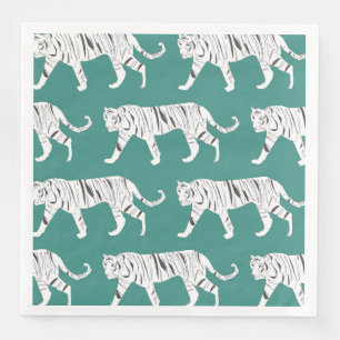 Serviette En Papier Tigre turquoise