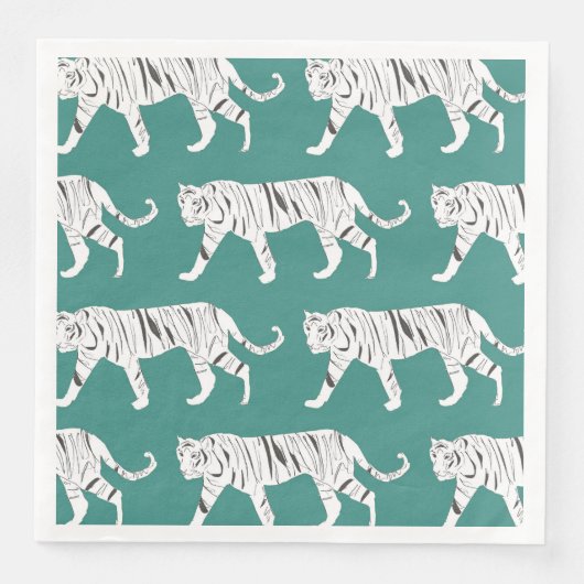 Serviette En Papier Tigre turquoise (Devant)