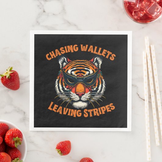 Serviette En Papier Tigre voleur (En situation)