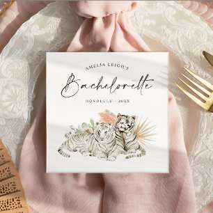 Serviette En Papier Tigres Bohème Tropicale Enterrement de Vie de Jeun