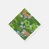 Serviette En Papier Tigres dans l'étang blanc de lotus (Coin)