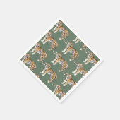 Serviette En Papier Tigres Sauvages Motif Aquarelle Tropicale Moderne (Coin)