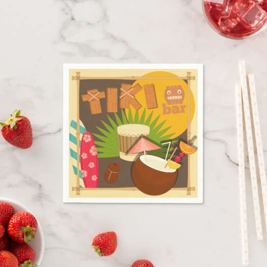 Serviette En Papier Tiki (En situation)