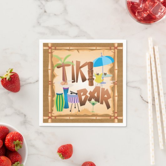 Serviette En Papier Tiki Bar (En situation)