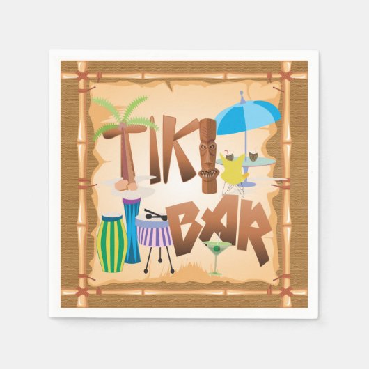 Serviette En Papier Tiki Bar (Devant)