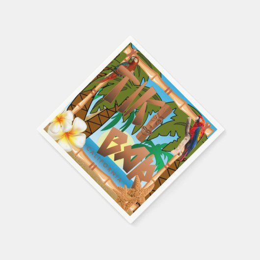 Serviette En Papier Tiki Bar Party (Coin)