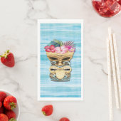 Serviette En Papier Tiki Bar Party Monogrammé (En situation)
