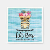 Serviette En Papier Tiki Bar Party Monogrammé (Devant)