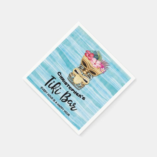 Serviette En Papier Tiki Bar Party Monogrammé (Coin)