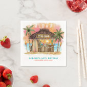 Serviette En Papier Tiki Beach Bar Mer tropicale Anniversaire (En situation)