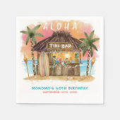 Serviette En Papier Tiki Beach Bar Mer tropicale Anniversaire (Devant)