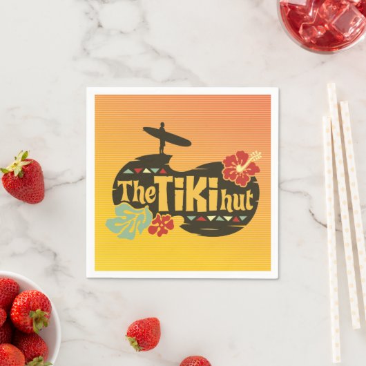 Serviette En Papier Tiki Hut Luau (En situation)