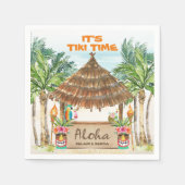 Serviette En Papier Tiki Luau | Plage tropicale Aloha (Devant)
