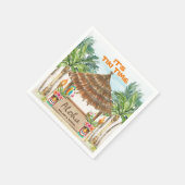 Serviette En Papier Tiki Luau | Plage tropicale Aloha (Coin)