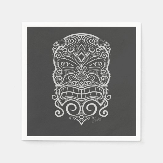 Serviette En Papier Tiki mask (Devant)