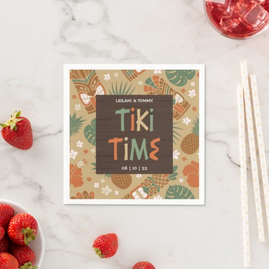 Serviette En Papier Tiki Party Tropical Luau (En situation)
