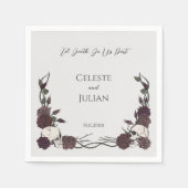 Serviette En Papier Til Death Do Us Part Gothic Skull & Rose Wedding (Devant)