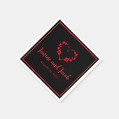 Serviette En Papier Til Death Do Us Part Gothique Noir et Rouge (Coin)