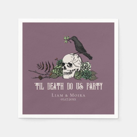 Serviette En Papier Til Death Goth Irish Skull Fête des mariées Party (Devant)
