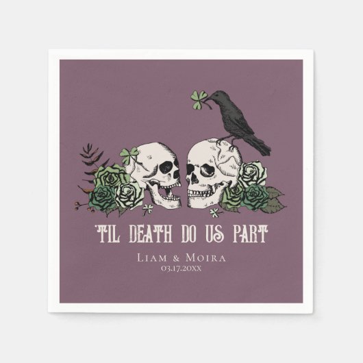 Serviette En Papier Til Death Jour de la Saint Patrick gothique Crâne (Devant)
