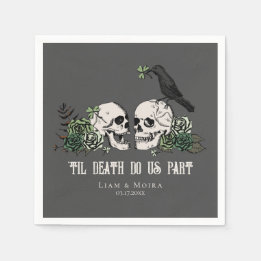Serviette En Papier Til Death Jour de la Saint Patrick gothique Crâne 