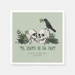Serviette En Papier Til Death Jour de la Saint Patrick gothique Crâne 