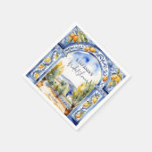 Serviette En Papier Tiles bleus italiens arche citrons enterrement de  (Coin)