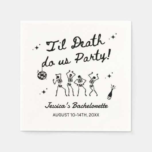 Serviette En Papier Till Death Do Us Party Bachelorette Week-end (Devant)