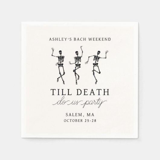 Serviette En Papier Till Death Do Us Party Bachelorette Week-end (Devant)