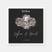 Serviette En Papier Till Death Purple Floral Crâne gothique Mariage (Devant)