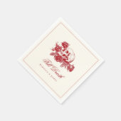 Serviette En Papier Till Death Red Skull Rose Mariage gothique (Coin)