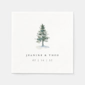 Serviette En Papier Timber Grove | Mariage d'hiver personnalisé (Devant)