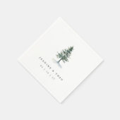 Serviette En Papier Timber Grove | Mariage d'hiver personnalisé (Coin)