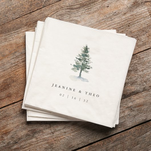 Serviette En Papier Timber Grove | Personalized Winter Wedding