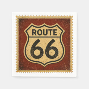 Serviette En Papier Timbre d'Américana du bouclier de la route 66 vint