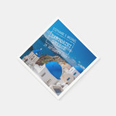 Serviette En Papier Timbre de passeport Mariage de Santorin Grèce (Coin)