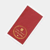 Serviette En Papier Timbre mariage chinois rouge double bonheur (Coin)