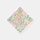 Serviette En Papier Timbres de voyage fête d'anniversaire (Coin)