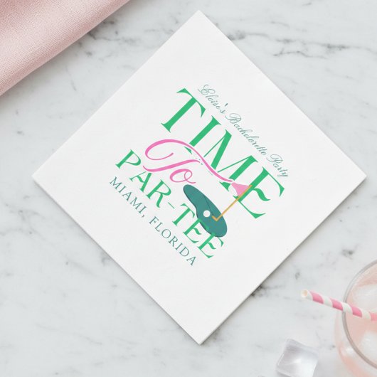 Serviette En Papier Time to Par-Tee Golf Bachelorette