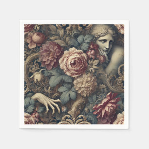 Serviette En Papier Timelapse - Coussin floral gothique