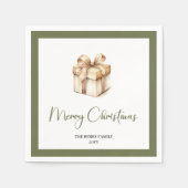 Serviette En Papier Timeless Christmas Present Custom Family Napkins @ (Devant)